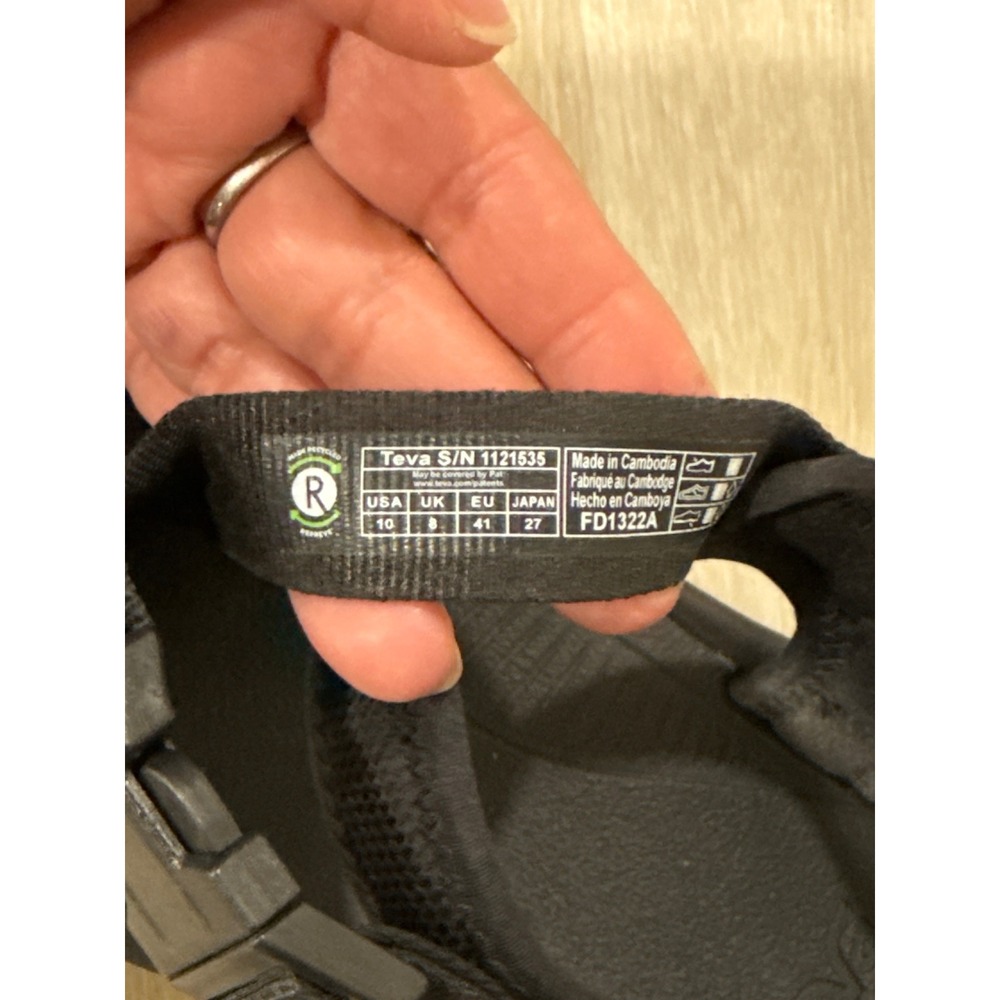 Teva Hurricane XLT2 Mens Black Sport Sandals 1121535 Size 10 - Picture 6 of 8